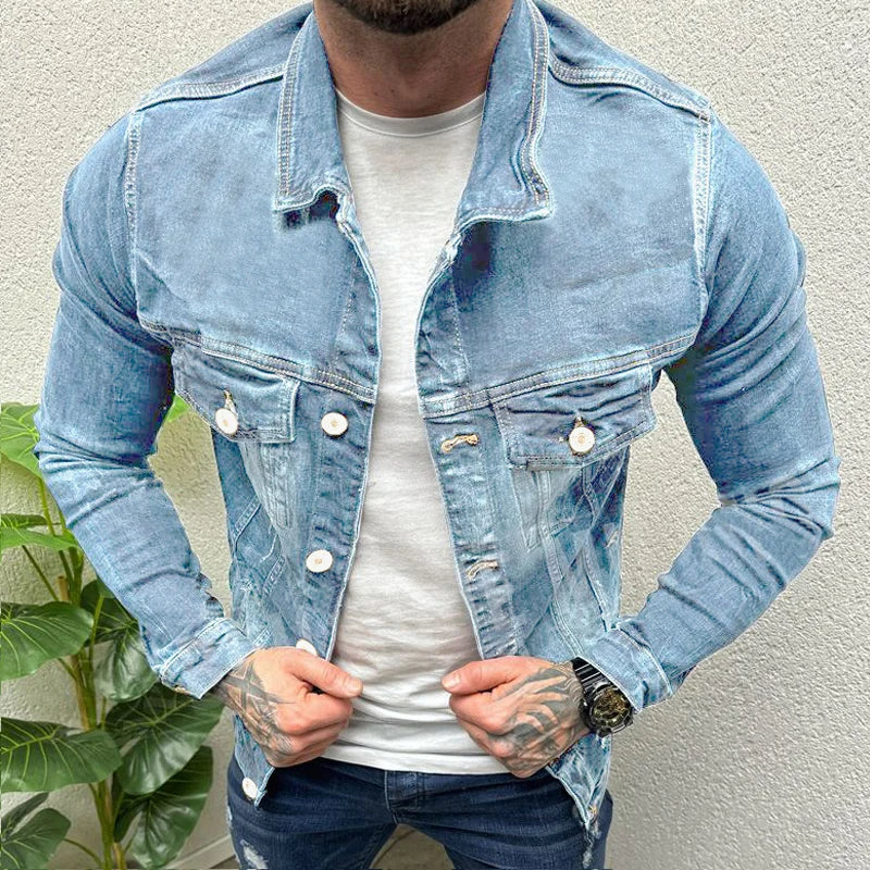 Price - 2024 Herfst Trendy Slim Fit Denim jack voor heren