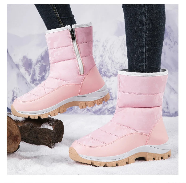 Lylah - Fluwelen Snowboots met hoge hakken voor dames