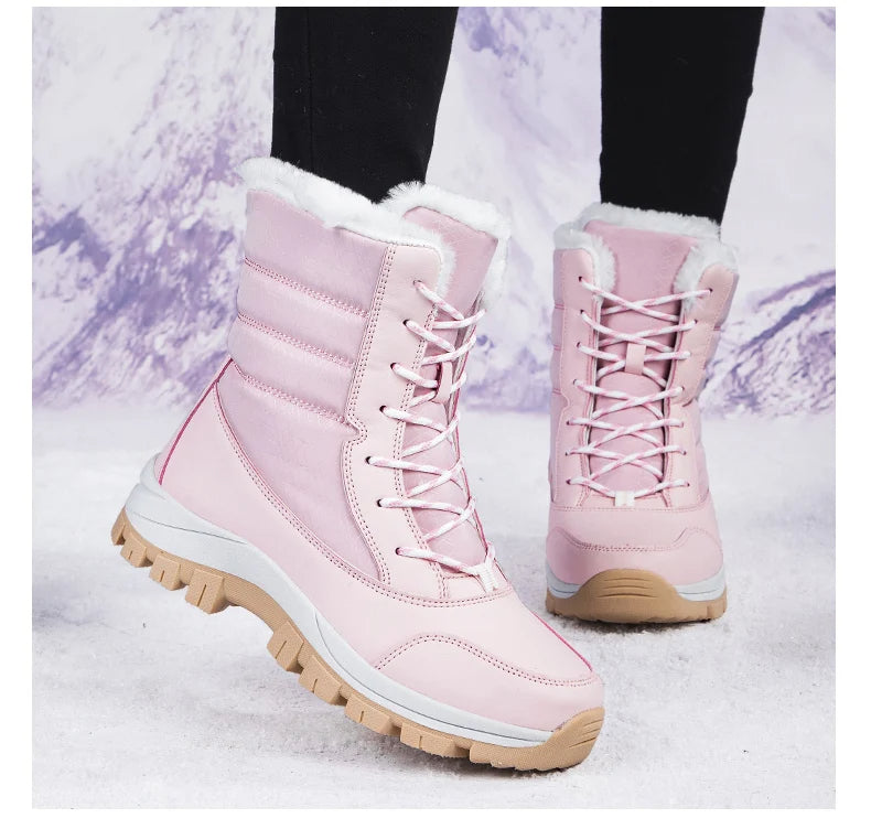 Amiyah - Fluwelen Snowboots met hoge hakken voor dames