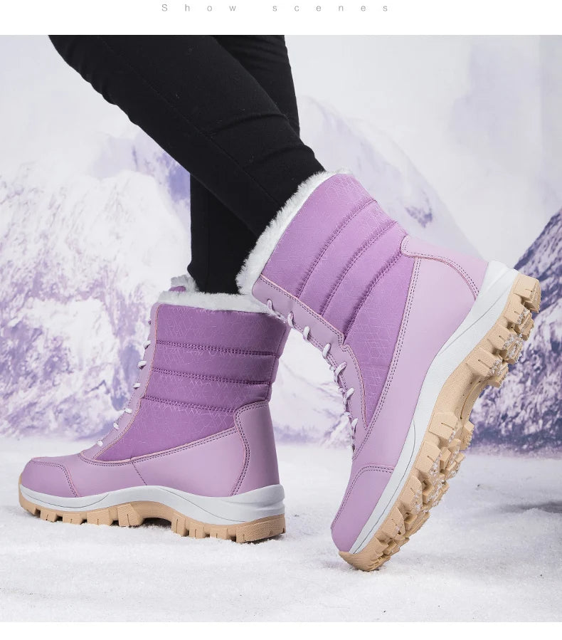 Amiyah - Fluwelen Snowboots met hoge hakken voor dames