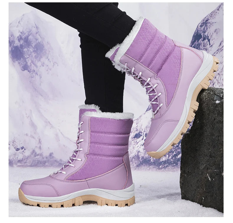 Amiyah - Fluwelen Snowboots met hoge hakken voor dames