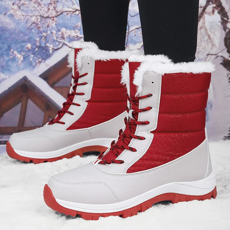 Amiyah - Fluwelen Snowboots met hoge hakken voor dames