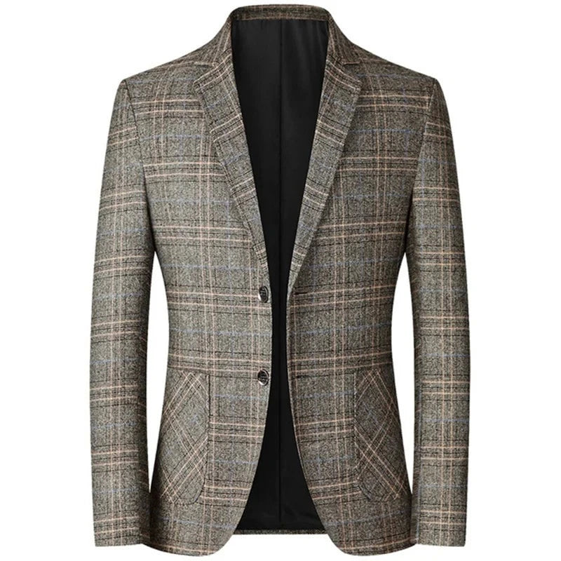 GILBERT - Heren Slim Fit Britse geruite formele pak blazer