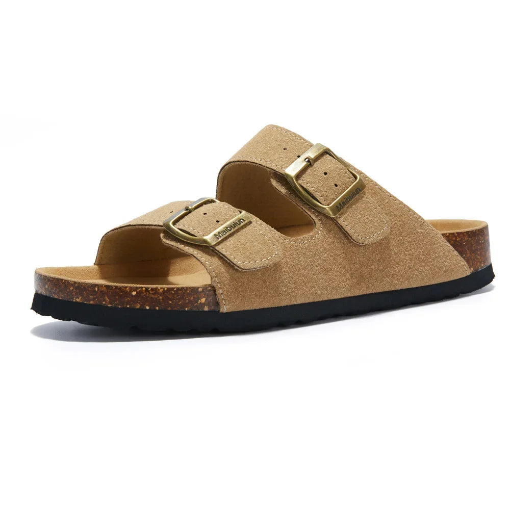 MAX - sandalen met dubbele gesp en suede