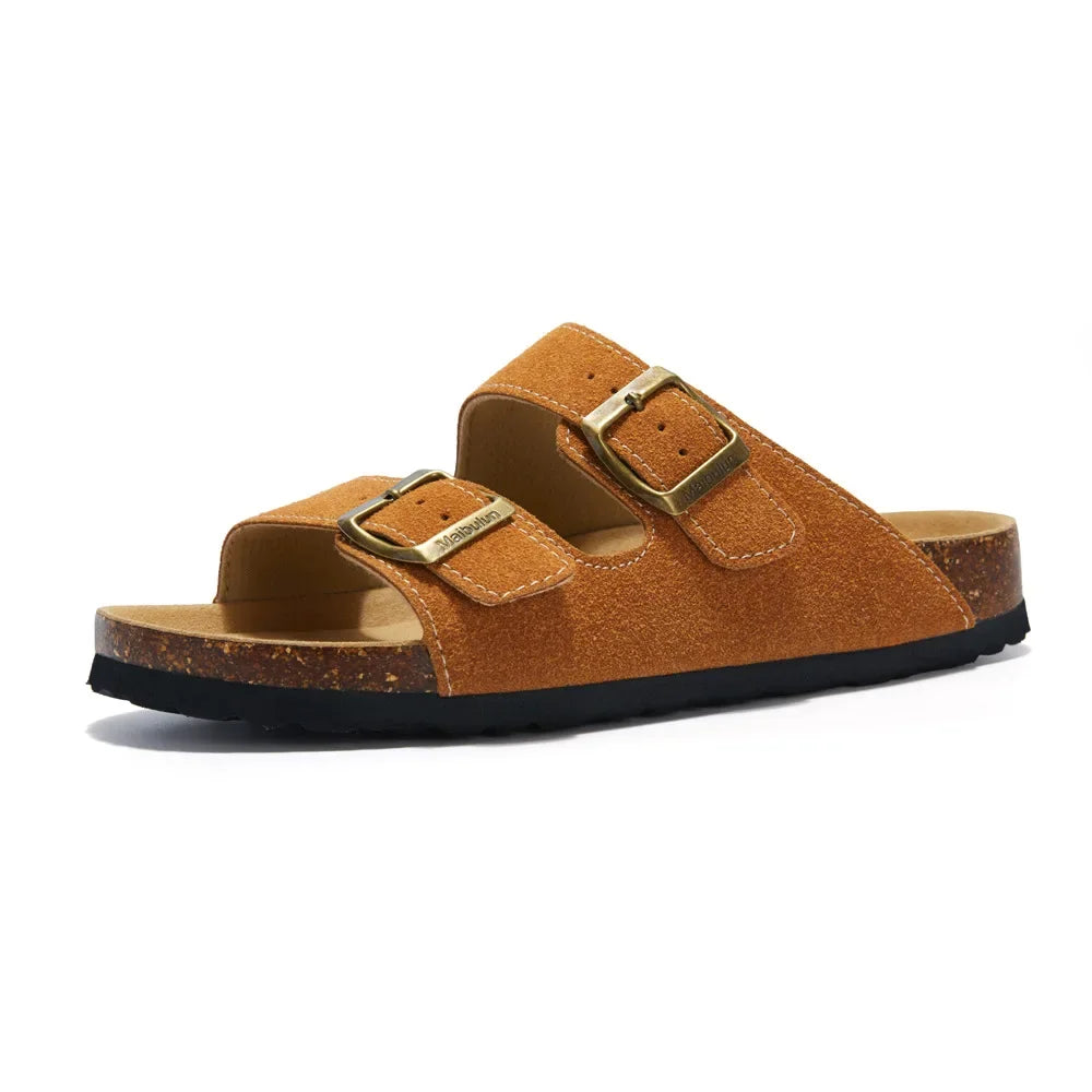 MAX - sandalen met dubbele gesp en suede