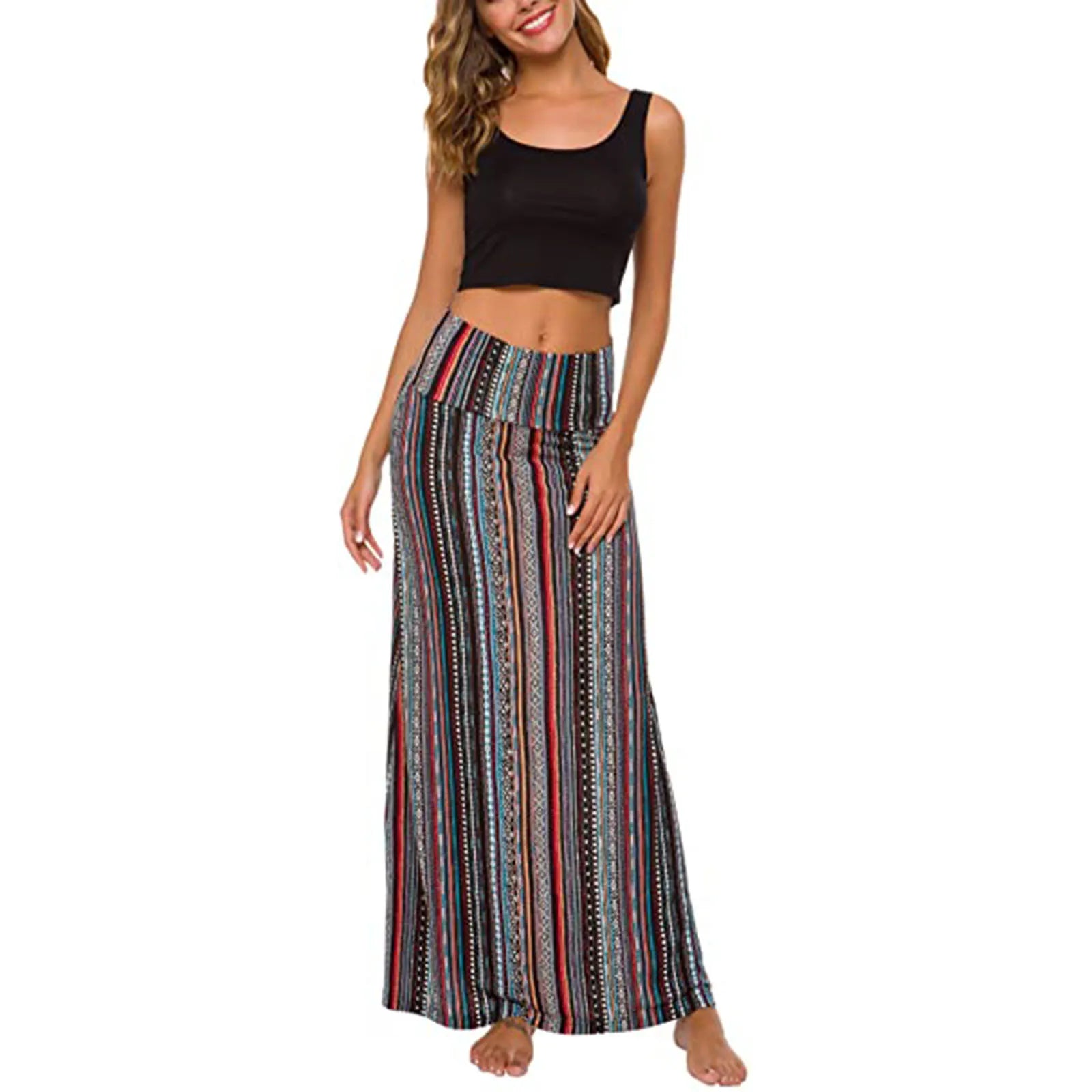 ISOLBE - Bohemian Print Maxi-rok