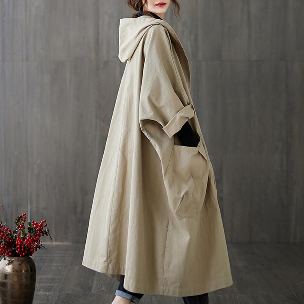 ANNE - Lange trenchcoat met zakken en capuchon