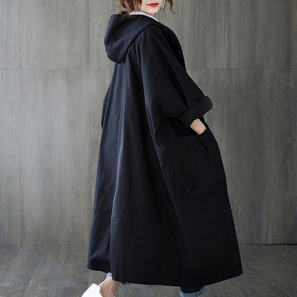 ANNE - Lange trenchcoat met zakken en capuchon