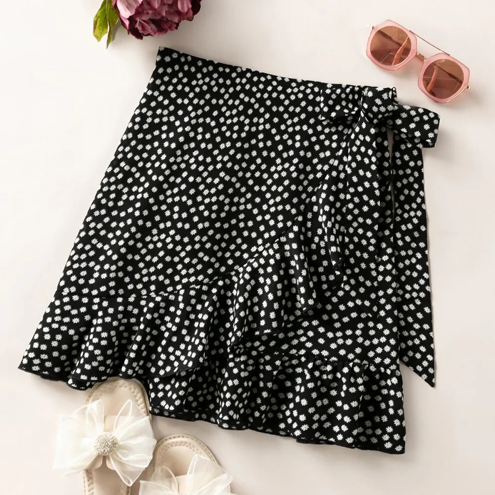 RHIAIN - Polka Dot Bloemen Mini-rok