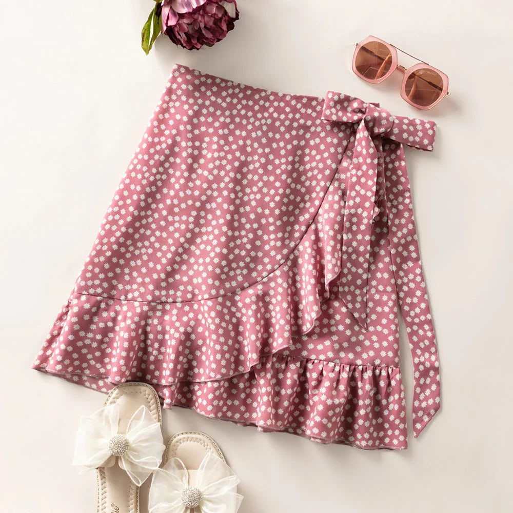 RHIAIN - Polka Dot Bloemen Mini-rok