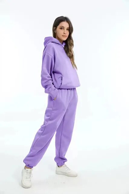 Dames Oversized Trainingspak | Tweedelig Set met Hoodie en Joggingbroek | Casual Comfortabele Sportkleding