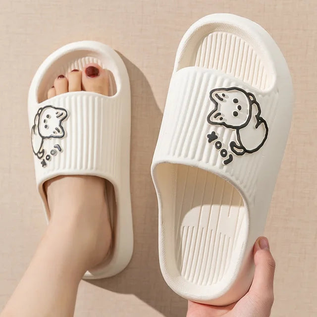 THERESIA - Plateau slippers met kat cartoonanimatie voor dames