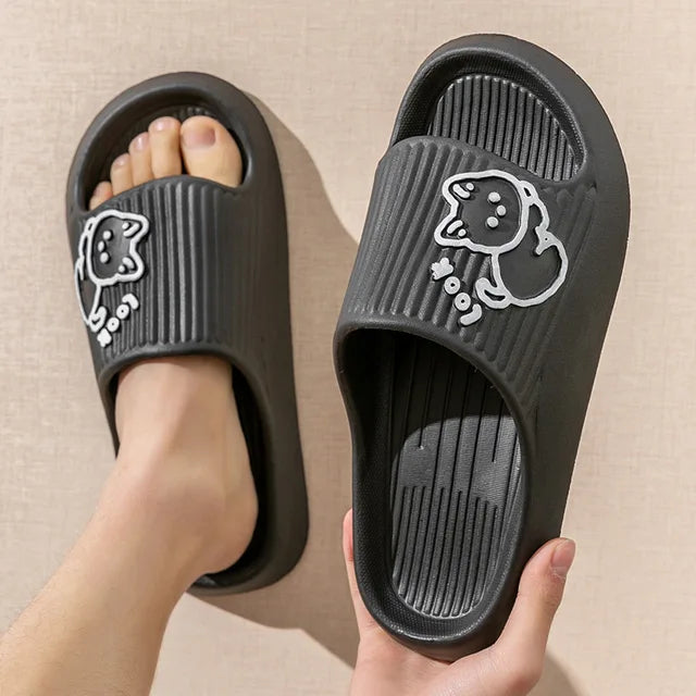 THERESIA - Plateau slippers met kat cartoonanimatie voor dames