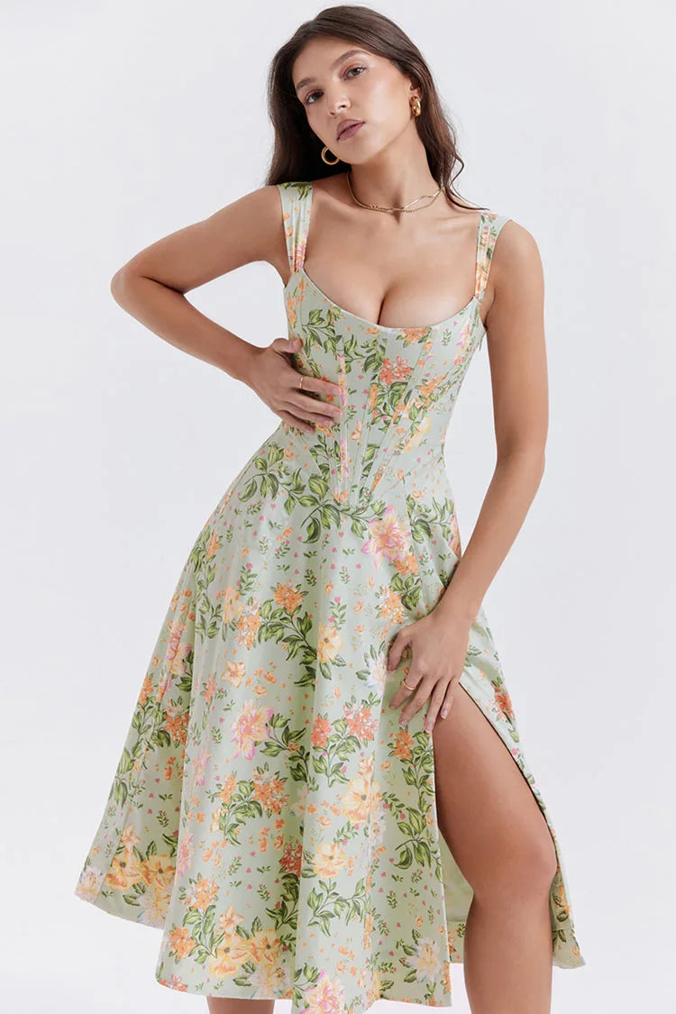 COBIE - Bedrukte bloemen jurk corset model