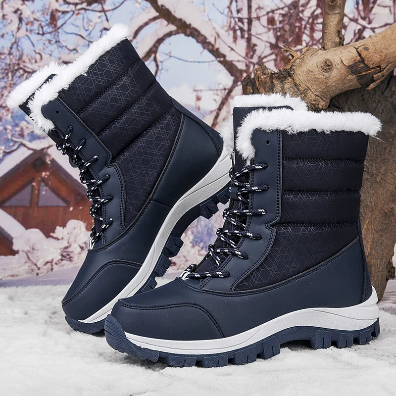 Amiyah - Fluwelen Snowboots met hoge hakken voor dames