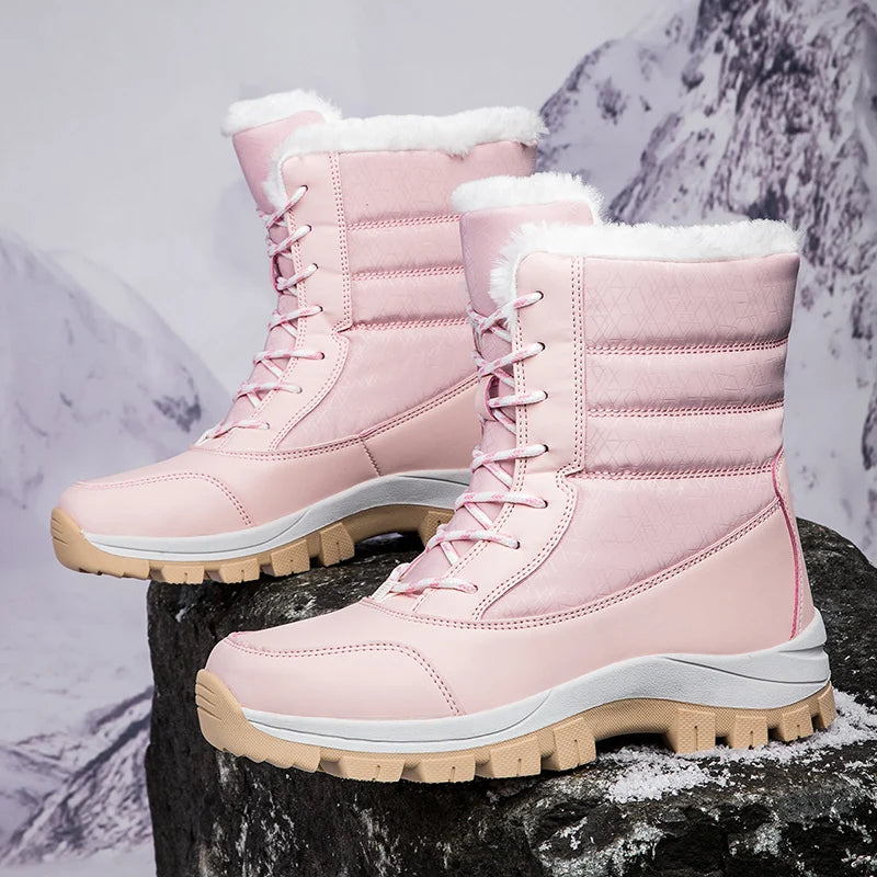 Amiyah - Fluwelen Snowboots met hoge hakken voor dames