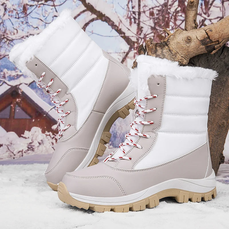 Amiyah - Fluwelen Snowboots met hoge hakken voor dames